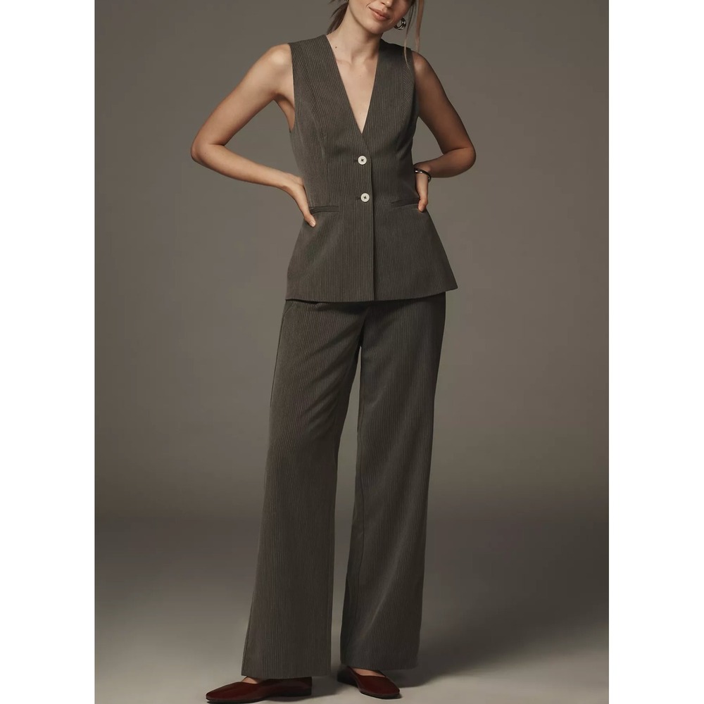 NWT Reformation Saylor‎ Two-Piece Set Size 10 Pinstripe Vest Trouser Pant Suit
